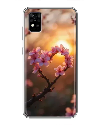 Чехол для ZTE Blade A31 с картинкой «Розовый цвет сердце на фоне заката» Чехол для ZTE Blade A31 с картинкой «Розовый цвет сердце на фоне заката»