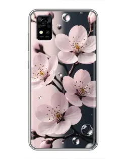 Чехол для ZTE Blade A31 с картинкой «Нежная сакура и капли»