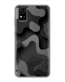 Чохол для ZTE Blade A31 з картинкою «Темний абстрактний камуфляж»