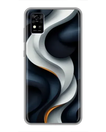 Чехол для ZTE Blade A31 с картинкой «Объемные черно-белые ленты»