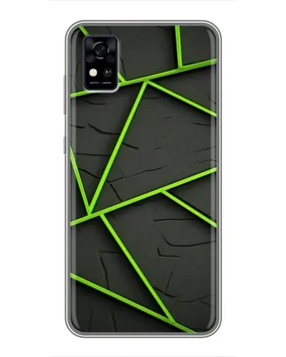 Чехол для ZTE Blade A31 с картинкой «Зеленые геометрические линии»