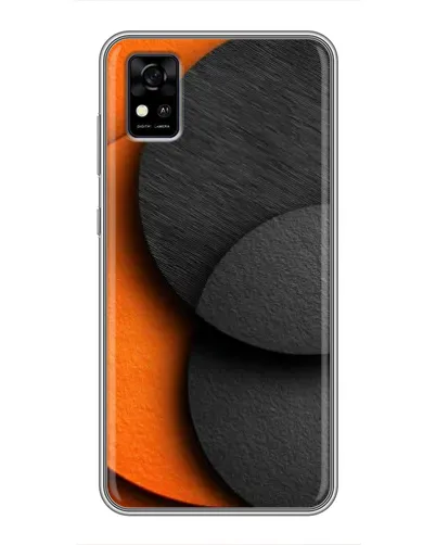 Чехол для ZTE Blade A31 с картинкой «Геометрия оранжевых кругов»
