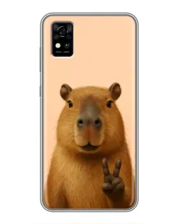 Чехол для ZTE Blade A31 с картинкой «Капибара виктория»