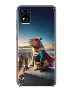 Чехол для ZTE Blade A31 с картинкой «Капи-мен супергерой»