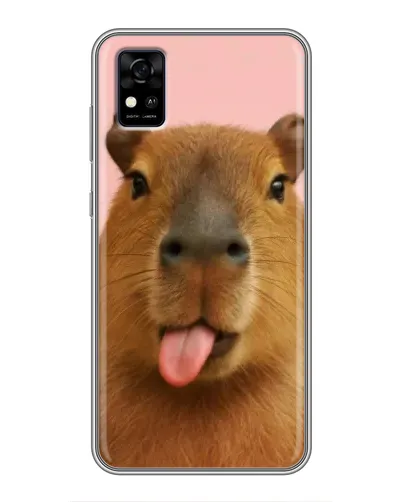 Чехол для ZTE Blade A31 с картинкой «Капибара с языком»