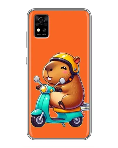 Чехол для ZTE Blade A31 с картинкой «Капибара на скутере»