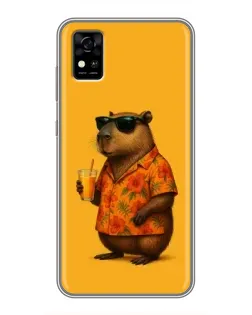 Чехол для ZTE Blade A31 с картинкой «Капибара на отдыхе»