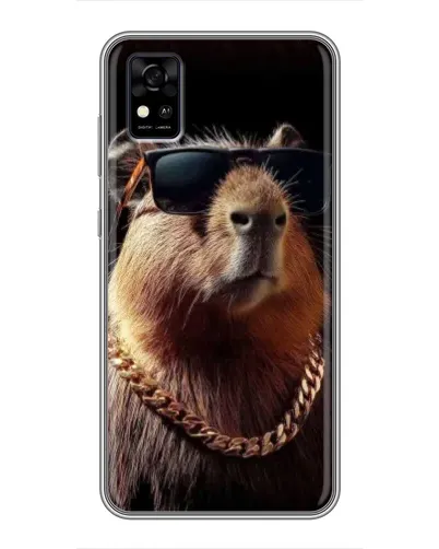 Чехол для ZTE Blade A31 с картинкой «Капибара золотая цепь»