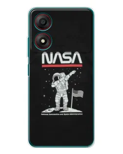 Чохол для ZTE Blade A34 з картинкою «NASA — крокуємо по Місяцю»