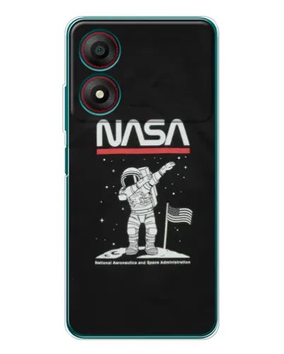 Чохол для ZTE Blade A34 з картинкою «NASA — крокуємо по Місяцю»