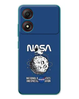 Чохол для ZTE Blade A34 з картинкою «NASA — місячна місія»
