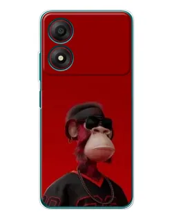Чохол для ZTE Blade A34 з картинкою «Bored Ape в червоному»