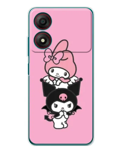 Чехол для ZTE Blade A34 с картинкой «My Melody и Kuromi»