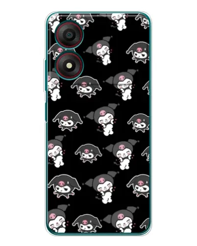 Чехол для ZTE Blade A34 с картинкой «Черный паттерн Kuromi»