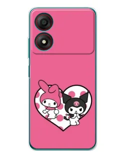 Чехол для ZTE Blade A34 с картинкой «Kuromi и My Melody»