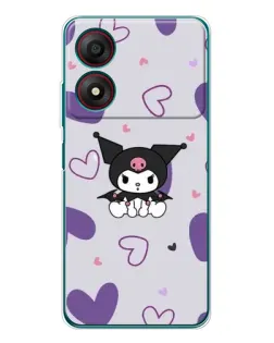 Чехол для ZTE Blade A34 с картинкой «Kuromi и лавандовые сердца»