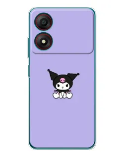 Чехол для ZTE Blade A34 с картинкой «Kuromi — фиолетовый минимализм»