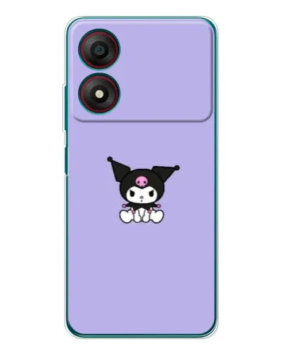Чехол для ZTE Blade A34 с картинкой «Kuromi — фиолетовый минимализм»