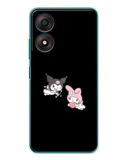 Чехол для ZTE Blade A34 с картинкой «My Melody и Kuromi»