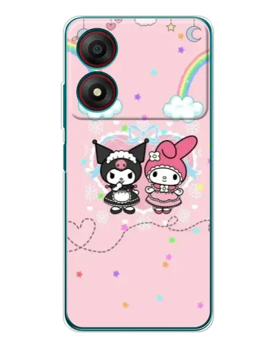 Чехол для ZTE Blade A34 с картинкой «My Melody и Kuromi»
