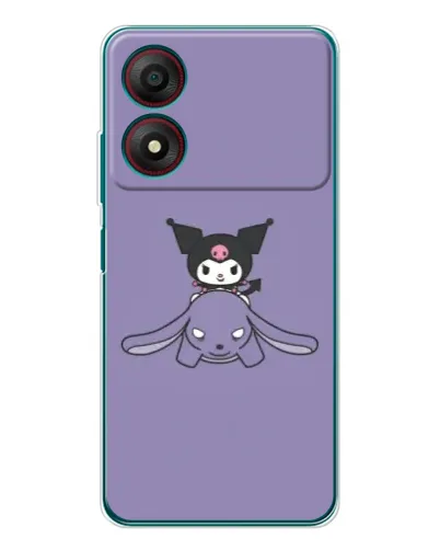 Чехол для ZTE Blade A34 с картинкой «Kuromi на лиловом фоне»