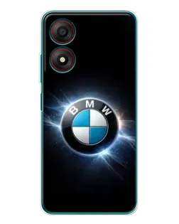 Чохол для ZTE Blade A34 з картинкою «BMW — неонове сяйво»