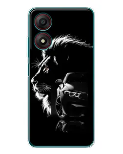 Чохол для ZTE Blade A34 з картинкою «BMW та лев»