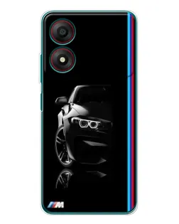 Чохол для ZTE Blade A34 з картинкою «Силует BMW в темряві»