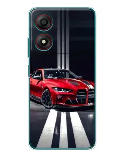 Чохол для ZTE Blade A34 з картинкою «Червона BMW на дорозі»