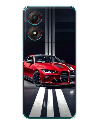 Чохол для ZTE Blade A34 з картинкою «Червона BMW на дорозі»