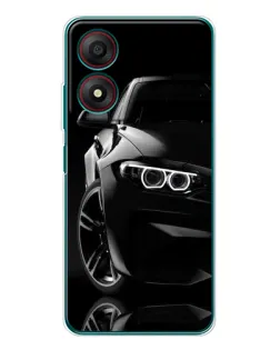 Чехол для ZTE Blade A34 с картинкой «Черная BMW — профиль»