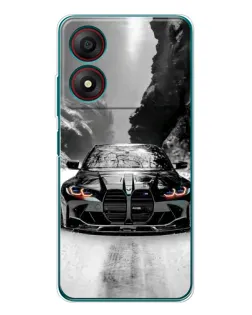 Чехол для ZTE Blade A34 с картинкой «BMW — акварельный дрифт»