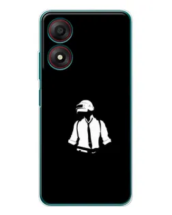 Чохол для ZTE Blade A34 з картинкою «PUBG — білий шолом»