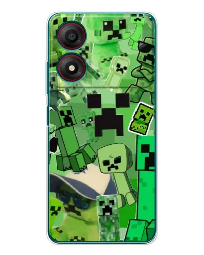 Чохол для ZTE Blade A34 з картинкою «Кріпери Minecraft»