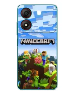 Чохол для ZTE Blade A34 з картинкою «Minecraft класичний світ»