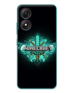 Чохол для ZTE Blade A34 з картинкою «Minecraft Diamond лого»