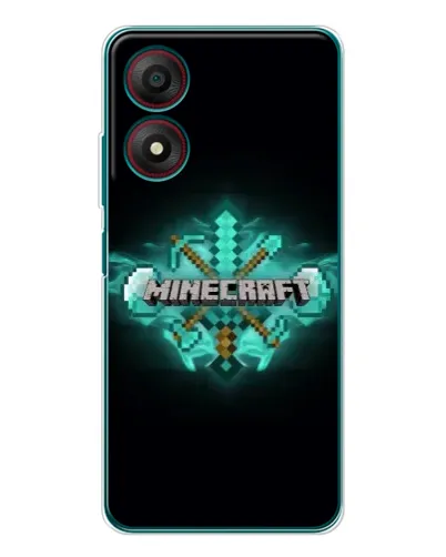 Чохол для ZTE Blade A34 з картинкою «Minecraft Diamond лого»