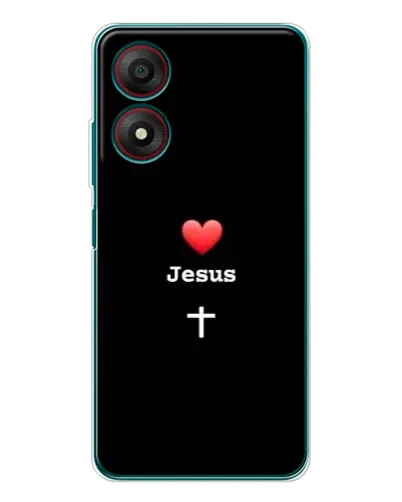 Чехол для ZTE Blade A34 с картинкой «Сердце - Jesus»