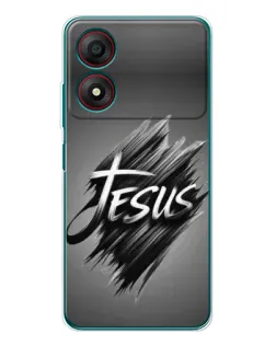 Чехол для ZTE Blade A34 с картинкой «Надпись Jesus Graffiti»