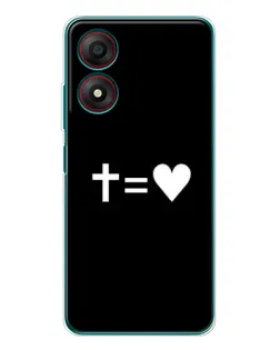 Чехол для ZTE Blade A34 с картинкой «Крест и Сердце»