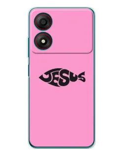 Чехол для ZTE Blade A34 с картинкой «Розовый символ  Jesus»