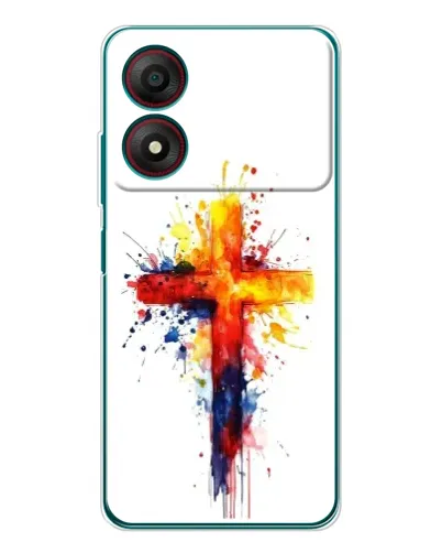 Чехол для ZTE Blade A34 с картинкой «Акварельный крест»