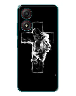 Чехол для ZTE Blade A34 с картинкой «Сияющий крест Jesus»