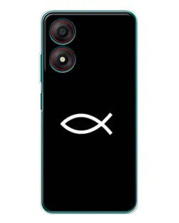 Чехол для ZTE Blade A34 с картинкой «Символ рыбы Jesus»
