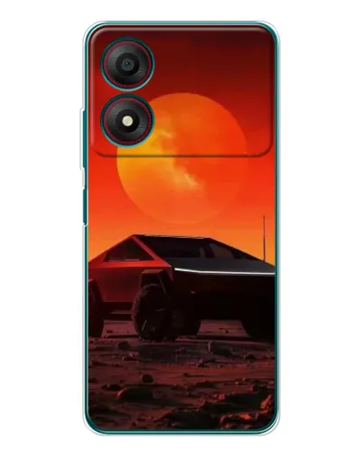 Чехол для ZTE Blade A34 с картинкой «Cybertruck на Марсе»