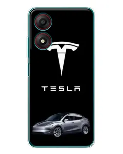 Чехол для ZTE Blade A34 с картинкой «Tesla Model Y»