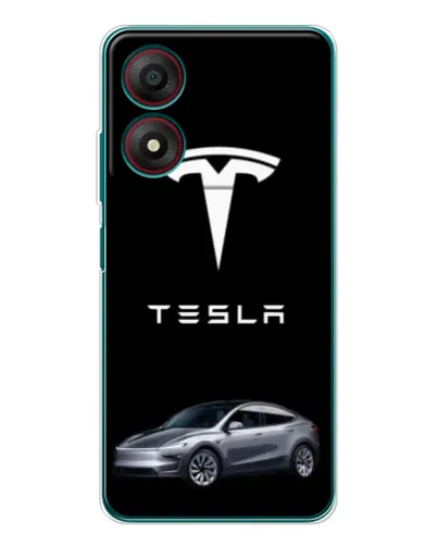 Чехол для ZTE Blade A34 с картинкой «Tesla Model Y»