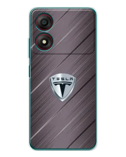 Чехол для ZTE Blade A34 с картинкой «Металлическая текстура Tesla»