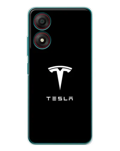 Чехол для ZTE Blade A34 с картинкой «Tesla White Logo»
