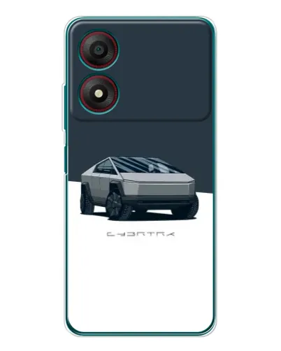 Чехол для ZTE Blade A34 с картинкой «Серебристый Cybertruck Tesla»
